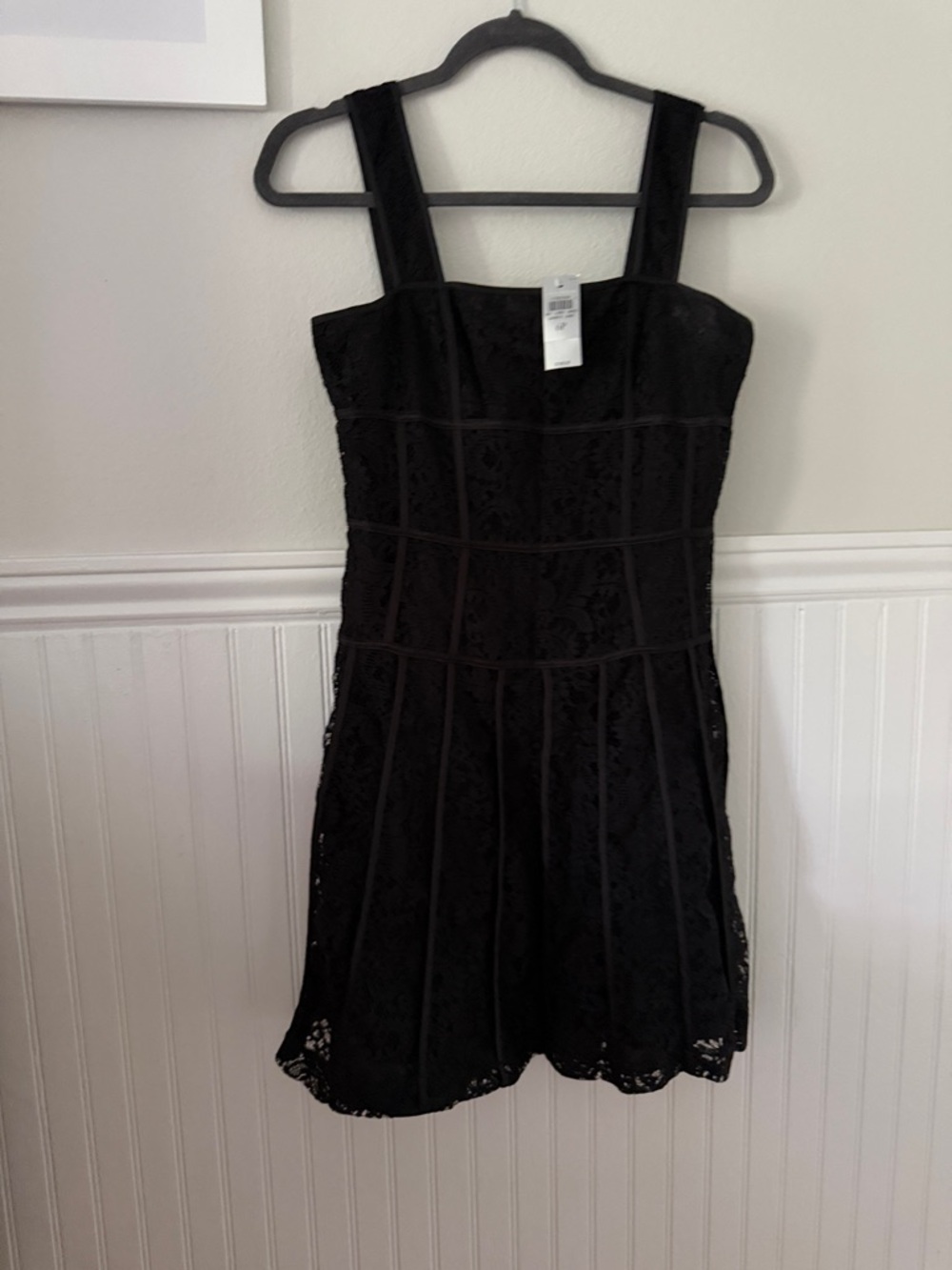 Ann Taylor Black Lace Mini Dress with Wide Straps